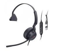 Yealink Cuffie USB UH44, certificate squadre, 2 microfoni, USB-C/A | Microfono con cancellazione del rumore AI, auricolare USB con microfono per lavoro, auricolare cablato per PC portatile