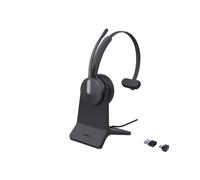 Yealink BH 70 Mono Teams Cuffie con supporto di ricarica - Bluetooth, 3 microfoni cancellazione del rumore, durata della batteria 35 ore, USB-C/A