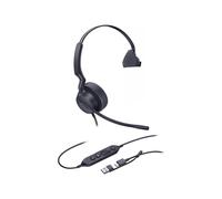 Yealink Cuffie UH42 Mono USB-C/A con cancellazione del rumore AI, altoparlante da 35 mm, braccio microfono a 280°, controllo in linea, cavo durevole, padiglioni girevoli ideali per ufficio e call
