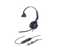 Yealink Cuffie UH46 Mono USB-C/A con 3 microfoni Cancelling AI Noise Speaker da 35 mm, Certificazione Teams, Dual Busylight, Memory Foam, Controller in linea, ideale per ufficio e lavoro ibrido