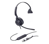Yealink UH42 Mono Teams USB-C/A Auricolare Cablato A Padiglione Musica e Chiamate USB Type-C / USB Type-A Nero
