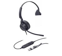 Yealink UH42 MS Mono USB-CA Cuffie cablate USB-C/A ottimizzate per i team con microfono a cancellazione del rumore AI, altoparlante HD da 35 mm e