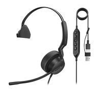 Yealink UH44 Cuffie con microfono, mono, auricolare Teams con cavo USB-C/A e cancellazione del rumore per PC, call center, ufficio e segnalazione di occupato.