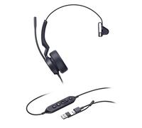 Yealink UH44 Mono Teams USB-C/A Auricolare Cablato A Padiglione Ufficio USB Type-C / USB Type-A Nero (UH44 Mono Teams USB-C/A)