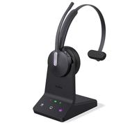 Yealink WH64 Cuffie wireless DECT e Bluetooth mono Teams con microfono, portata di 184,7 m, 3 microfoni, cancellazione del rumore, 26 ore di conversazione, cuffie PC certificate Microsoft