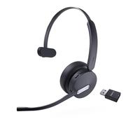 Yealink WH64 Hybrid DECT & Bluetooth Wireless Headset con microfono per lavoro, cuffie Bluetooth con dongle DECT, microfono 3X, portata 150 m, tempo di conversazione 26h, cuffie singole per ufficio