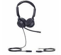 Yealink YHS36 E2 Duo Cuffia con cavo QD-RJ9 Cuffie stereo con cavo progettate per le comunicazioni professionali, con comfort prolungato, suono a