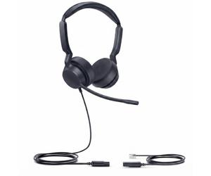 Yealink YHS36 E2 Duo Cuffia con cavo QD-RJ9 Cuffie stereo con cavo progettate per le comunicazioni professionali, con comfort prolungato, suono a
