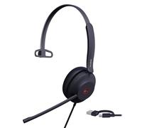 YealinkUH37 - Cuffie professionali con cavo USB-A (1308103) con microfono a cancellazione del rumore per computer, PC, cuffie mono con controllo muto, compatibili con team, zoom e altre conferenze