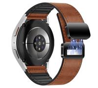 YealRed 20 mm Cinturino Compatibile con Samsung Galaxy Watch 7/6 / 5 /FE, Cinghia di Ricambio in Pelle e Silicone, Cinturino Magnetico per Samsung Galaxy Watch 6 Classic/ 5 Pro (Marrone)