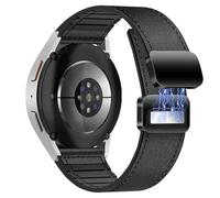 YealRed 20 mm Cinturino Compatibile con Samsung Galaxy Watch 7/6 / 5 /FE, Cinghia di Ricambio in Pelle e Silicone, Cinturino Magnetico per Samsung Galaxy Watch 6 Classic/ 5 Pro (Nero)