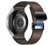 YealRed 20 mm Cinturino Compatibile con Samsung Galaxy Watch 7/6 / 5 /FE, Cinghia di Ricambio in Pelle e Silicone, Cinturino Magnetico per Samsung Galaxy Watch 6 Classic/ 5 Pro (Caffè)