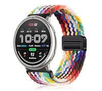 YealRed 20mm Cinturino Compatibile con Amazfit Active 3 Premium/Active2 Square/Active2 /Active, Cinturino Sportivo Magnetico in Nylon per Amazfit GTR Mini/GTS 4 Mini/Bip 3 Pro (Arcobaleno)