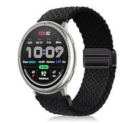 YealRed 20mm Cinturino Compatibile con Amazfit Active 3 Premium/Active2 Square/Active2 /Active, Cinturino Sportivo Magnetico in Nylon per Amazfit GTR Mini/GTS 4 Mini/Bip 3 Pro (Nero)