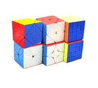 Yealvin Set di 6 cubi di velocità senza adesivi, in plastica ABS, cubo puzzle tortuoso, stile vivace natura, 6 pezzi, età 8+