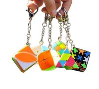 Yealvin Set di portachiavi con mini cubi: 2 x 2, 3 x 3, 3 x 3 x 3, pane piccolo, ingranaggio 3 x 3, Pyraminx, Ivy Cube (confezione da 6, colorato, unisex, per bambini)