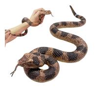 YEAMLTE Serpente Finto, Serpente in Gomma Morbida, Serpenti Finti Realistici, Gomma Serpente Giocattolo, per Spaventare Gli Uccelli Oggetti di Scena da Giardino, Festa di Halloween (A)