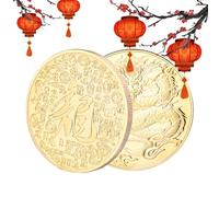 Year of The Dragon Coin - Traditional Dragon Souvenir Coin 2024, Chinese Good Luck Dragon Coin | Coins Embossed, Decorazioni cinesi New Year for Wealth and Success