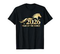 Year of The Horse 2026 Logo V2 Cool Fun Happy Lunar New Year Maglietta