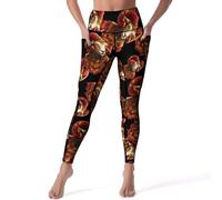 Year of The Ram - Leggings da donna, a vita alta, con tasche, per corsa, allenamento, Stile:, M