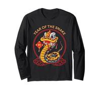 Year of The Snake 蛇 Segno Zodiacale Cinese Arte Orientale Maglia a Manica