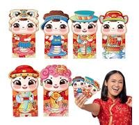 Year Of The Snake Red Envelopes - Confezione da 6 pacchetti di denaro fortunati Festival di primavera | 2025 Capodanno cinese Hong Bao Cash Envelopes | Tasche rosse di design a serpente per feste