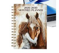 Year Planner 8.3x5.5Inch 2026-2030 Cute Animal Schedule Monthly Tabs Stude | Planner Notebook For Students Teachers Family Members Home Classroom Office Monthly Tabs Students Teachers Classrooms Homes