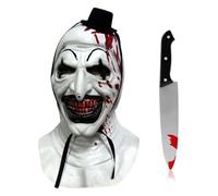 Yearsahrk Art the Clown Mask Horror Clown Maschera Scary Terrier Maschera Carnevale Halloween Costume Cosplay Puntelli di Scena (Clown Mask 2 pezzi)