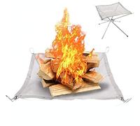 YEASQGS Braciere portatile da campeggio, rete di ricambio, pieghevole, in acciaio inox, per campeggio, cortile, giardino (rete 55,9 x 55,9 cm, argento)