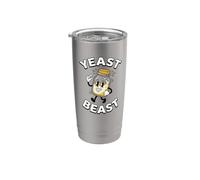 Yeast Beast Sourdough Starter Retro Cartoon Baker Bicchiere termico in acciaio inox doppia parete