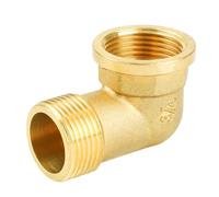 YEAUPE PRO 1 Pezzi Ottone 90 ° Gomito-Male Doppia,Gomito in ottone 90°G3/4"Femmina/Maschio(Ø Femmina 24mm x Ø Maschio 25,7mm),Raccordo Filettato Sdatto per Acqua Potabile