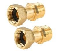 YEAUPE PRO 2 Pezz Raccordo a vite in ottone su entrambi i lati uguali G1/2"x G1/2" (AG Ø20,3mm x IG Ø19,5mm),Raccordo a vite mobile in ottone passaggio di Tubi per Acqua, Aria, Olio