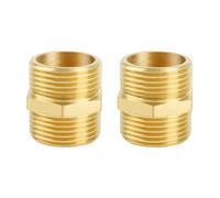 YEAUPE PRO 2 Pezzi di Ottone Capezzolo - Maschio Doppia G1"(AG Ø32.5mm),Doppio Ugello, Ottone Adatto per Acqua Potabile