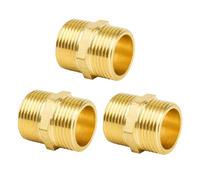 YEAUPE PRO 3 Pezzi di Ottone Capezzolo - Maschio DoppiaG3/4"(Ø 25,7mm),Doppio Ugello, Ottone Adatto per Acqua Potabile