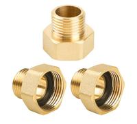 YEAUPE PRO 3 Pezzi G3/4" Femmina a G1/4" (AGØ 20,3mm x IGØ 24mm) Maschio Raccordo per Tubi in Ottone,Connettore a Boccola Esagonale, per Collegamento Tubo,Con 4 distanziali ad anello in gomma