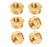 YEAUPE PRO 6 Pezzi Riduttori in Ottone da G1/4" a G1/2"(AG Ø 20mm x IG Ø 12mm),Connettore Filettato Maschio G1/2" × Femmina G1/4", Riduzione per Tubi Acqua, Gas e Olio