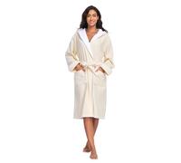 YEAUPE PRO Accapello con cappuccio da donna, 100% spugna di cotone, beige, taglia M