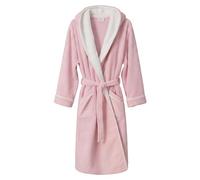 YEAUPE PRO Accapello con cappuccio da donna, 100% spugna di cotone, certificato OEKO-TEX, velluto, rosa chiaro, taglia S