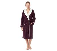 YEAUPE PRO Accapello con cappuccio da donna, spugna, 100% spugna di cotone, certificato OEKO-TEX, velluto, viola scuro, taglia M
