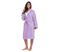 YEAUPE PRO Accappatoio con cappuccio da donna, 100% cotone, lavanda, taglia S