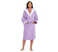 YEAUPE PRO Accappatoio da donna in spugna con cappuccio, cotone 100%, accappatoi per bagno, sauna, nuoto, vestaglia, accappatoio da donna in spugna OEKO-TEX, Bathrobe Women, viola lavanda