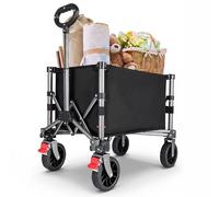 YEAUPE PRO Carrello con Ruote Portatile - 70L, 50kg carico max. - Pieghevole, con zip laterale, rete e manico telescopico - Ideale per campeggio, ufficio e casa - Nero