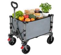 YEAUPE PRO Carrello con Ruote Portatile - Pieghevole, 50kg carico max. Con zip laterale, rete e manico telescopico. Ideale per il trasporto quotidiano (ufficio, casa) - 60L, Grigio