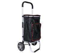 YEAUPE PRO Carrello per la spesa con vano frigorifero, portata max. 50 l e 25 kg, pieghevole 3 in 1, carrello e borsa a tracolla, carrello per la spesa (nero/rosso)