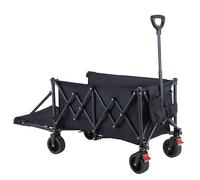 YEAUPE PRO Carrello pieghevole con freni, 155-240 l, portata 200 kg, pieghevole, con portellone posteriore, carrello per giardino, campeggio, shopping e picnic, colore: nero