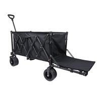 YEAUPE PRO Carrello pieghevole da campeggio - Carrello multiuso pieghevole resistente con telaio a doppia croce, ruote serbatoio da 7 pollici, doppio freno anteriore, borsa a rete 100 × 60 cm