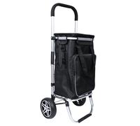 YEAUPE PRO Carrello spesa con compartimento isotermico - Carico massimo: 44 l e 25 kg - Carrozzo pieghevole 3 in 1 - Carrello spesa sacco a spalla - Nero
