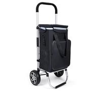 YEAUPE PRO Carrello spesa con compartimento isotermico - Carico massimo: 47 l e 25 kg - Carrozzo pieghevole 3 in 1 - Carrello spesa sacco a spalla - Nero