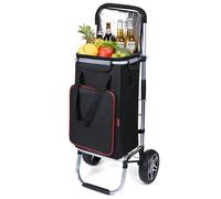 YEAUPE PRO Carrello Spesa Pieghevole 3 in 1 con Compartimento Isotermico - Capacità 50L, Carico Massimo 25kg - Ruote Silenziose, Impermeabile, Facile da Montare e Trasportare - Bordeaux