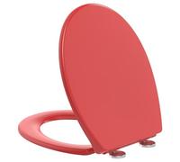 YEAUPE PRO Copriwater con abbassamento automatico, ovale, urea Duroplast, copriwater rosso, facile da montare